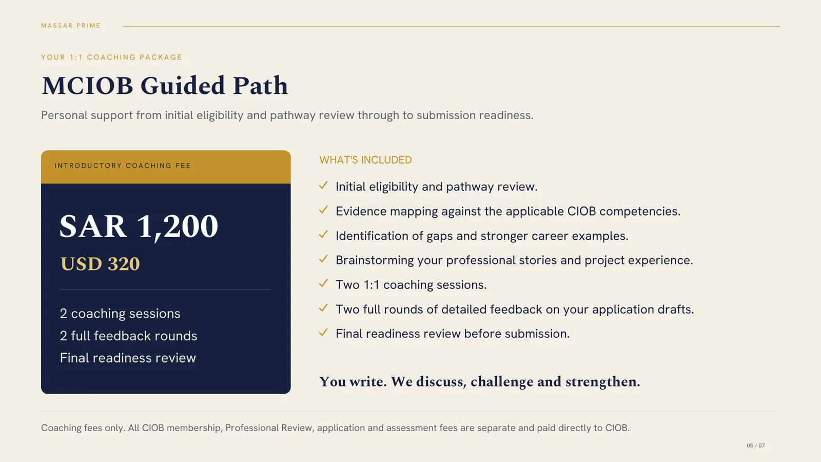 MCIOB Guided Path, price and what is included