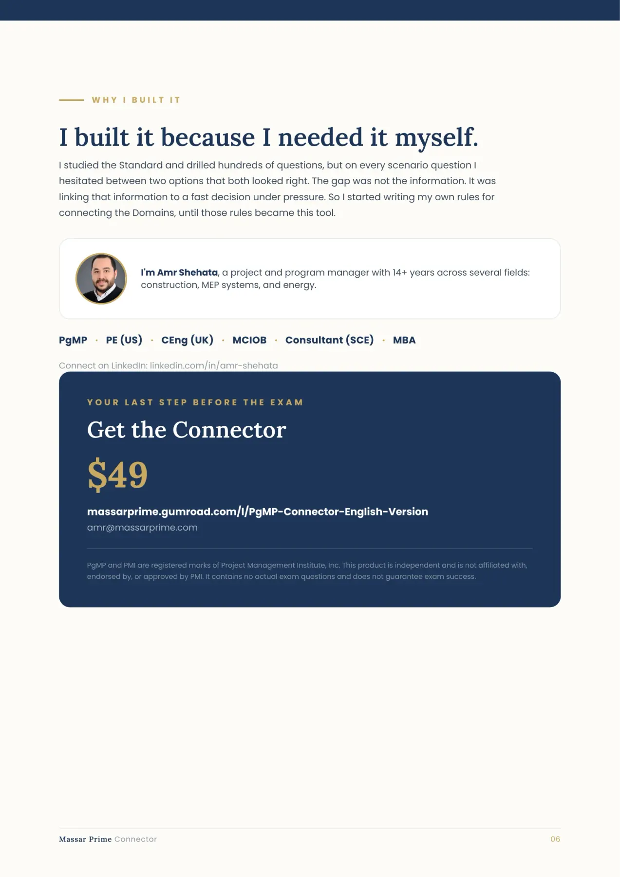 Why Amr built the Connector.