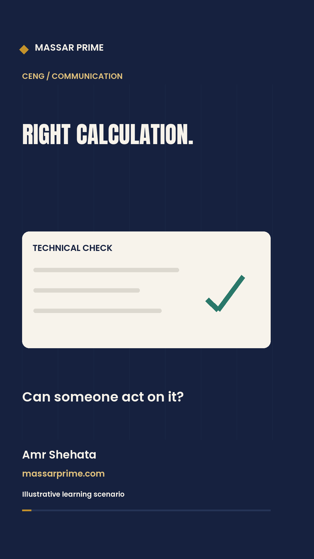 Right calculation. Can someone act on it? Engineering communication video cover